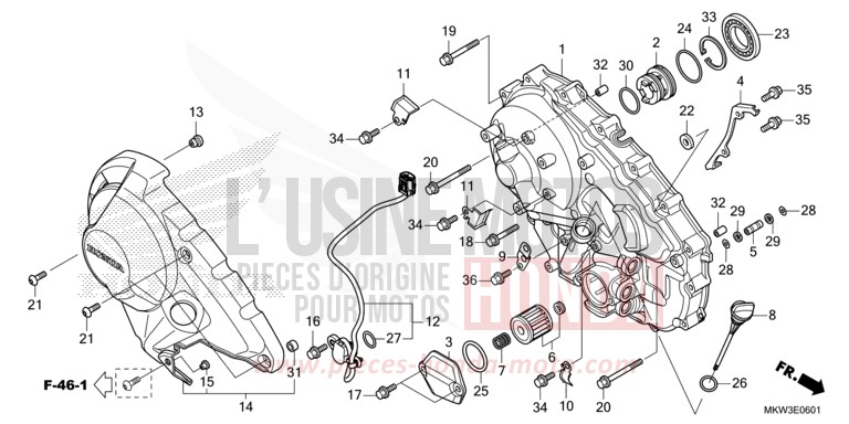 PANNEAU CARTER-MOTEUR D. (NC750XD) von NC750X DCT GRAND PRIX RED (R380) von 2021